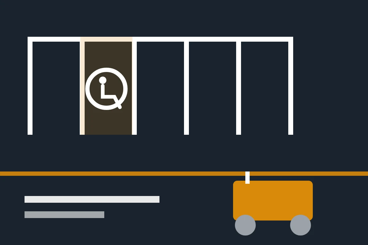 Illustration of a striping machine painting white parking bays and an accessible space